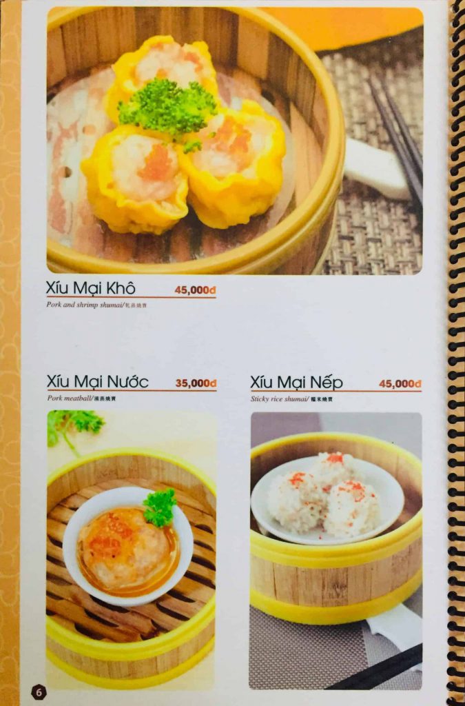 Menu ăn sáng Dìn Ký Nguyễn Trãi 3